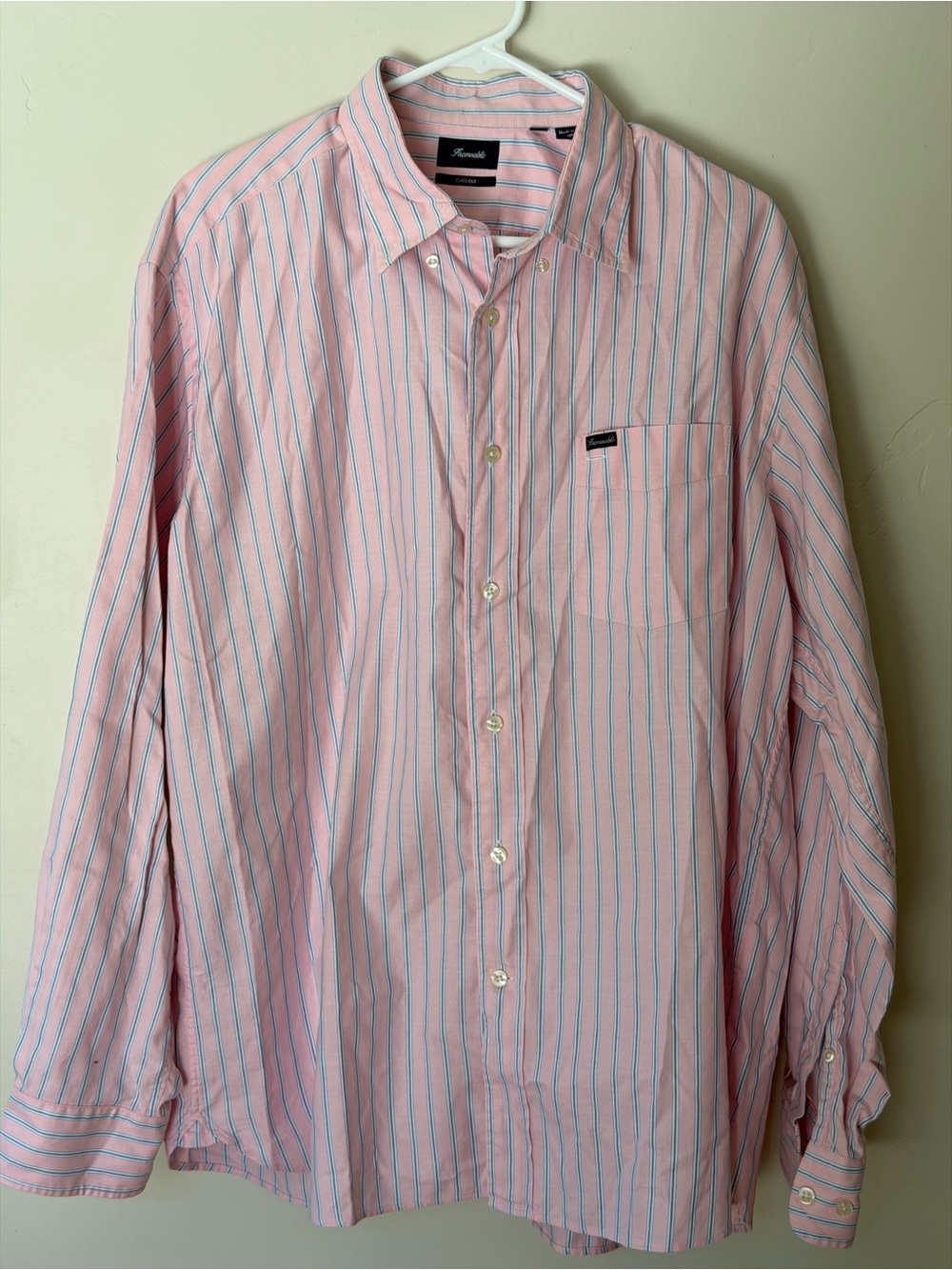 Pink Stripe Long-Sleeve Men's Shirt